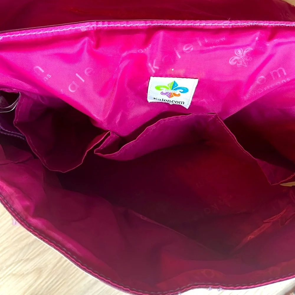 Kalencom Patent Leather Oversized Shoulder/Diaper Bag Purple NWOT Maternity Bold
